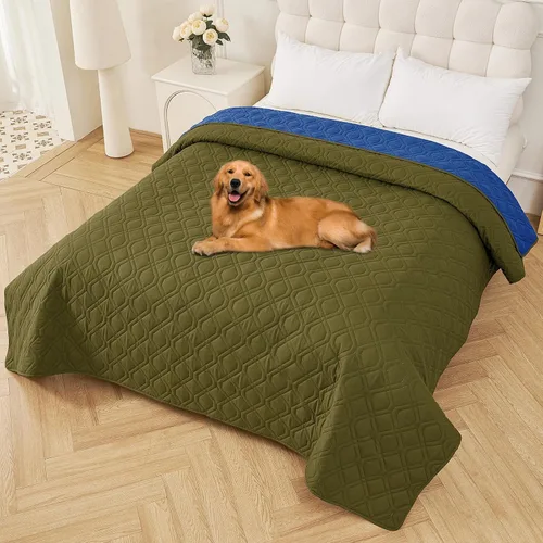Vista 126 de Smiry Funda Impermeable para Cama de Perro Manta para Mascotas, Manta Suave y Lavable para Perros para Muebles Cama Sofá Sofá Reversible, a Cuadros