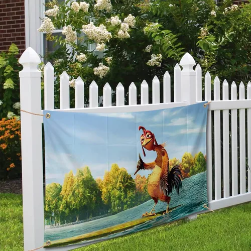 Vista 6 de Póster Divertido de Bandera de Pollo, Bandera de Pared Duradera para Cueva del Hombre con 4 Ojales de Latón, Tapiz de 3 x 5 Pies para Decoración