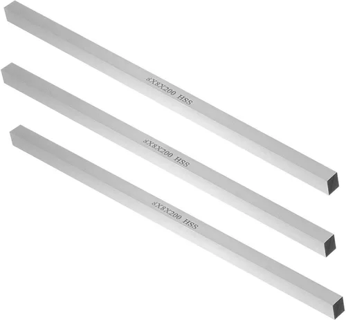 Vista 12 de 5 brocas de corte cuadrado HSS para torno de 0.157 in x 0.157 in x 7.874 in, molinillo de herramientas HSS en blanco, fresa rectangular de acero