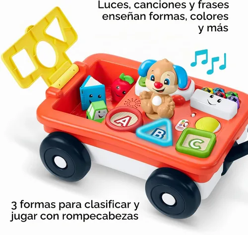 Vista 5 de Fisher-Price - Laugh & Learn Pull & Play Learning, vagón de reir y aprender, de halar y jugar, Multicolor
