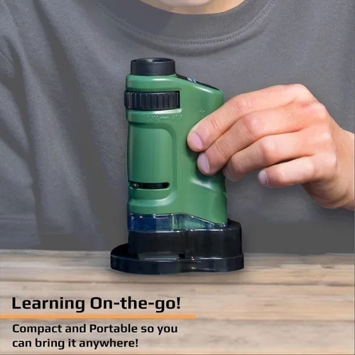Vista 6 de Carson MicroBrite - Microscopio de bolsillo con luz LED 20x-40x para aprender, educar y explorar, juego de 6 (MM-24MU)