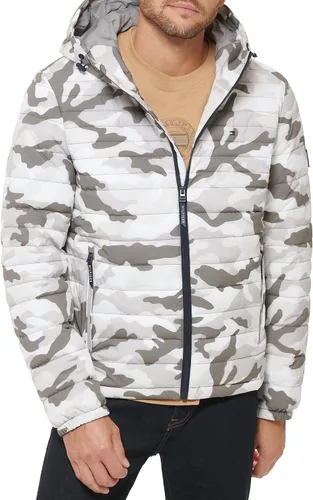 Vista 8 de Tommy Hilfiger chamarra plegable de poliéster elástico con capucha para hombre Medianoche