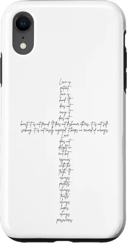 Vista 25 de Funda con cruz cristiana para iPhone 12/12 Pro 1 Corinthians 13