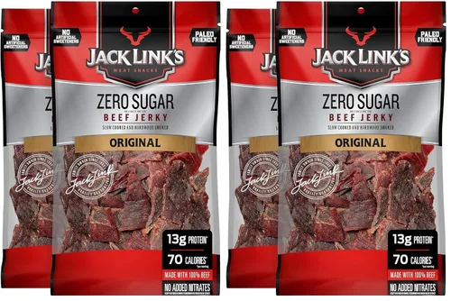 Vista 9 de Jack Link's Carne de res, sin azúcar, aperitivo apto para paleo, sin edulcorantes artificiales, 0.46 oz de proteína y 70 calorías por porción, sin