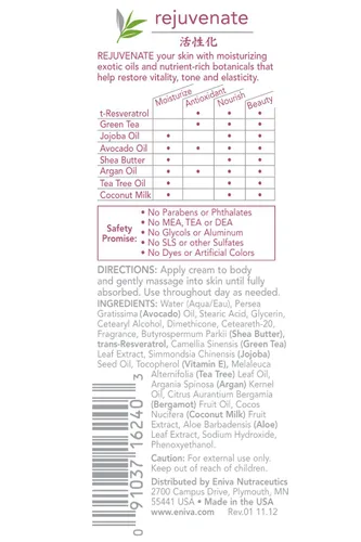 Vista 2 de Eniva Premium Rejuvenate Natural Therapy Cream Anti-Envejecimiento Crema para rostro, cuello y pecho para suavizar la piel y reducir las arrugas