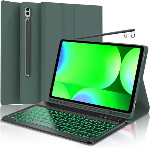 Vista 27 de Funda para teclado para Samsung Galaxy Tab S6 Lite de 10.4" 2024 2022/2020 (SM-P610/P613/P615/P619), Funda para teclado retroiluminada desmontable