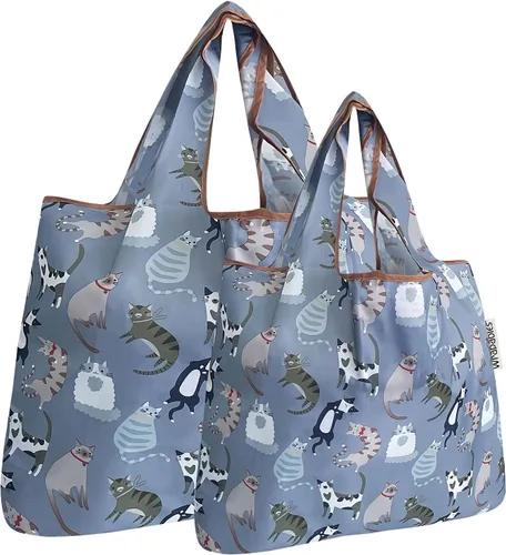 Vista 29 de allydrew Large Foldable Tote Nylon Reusable Grocery Bags
