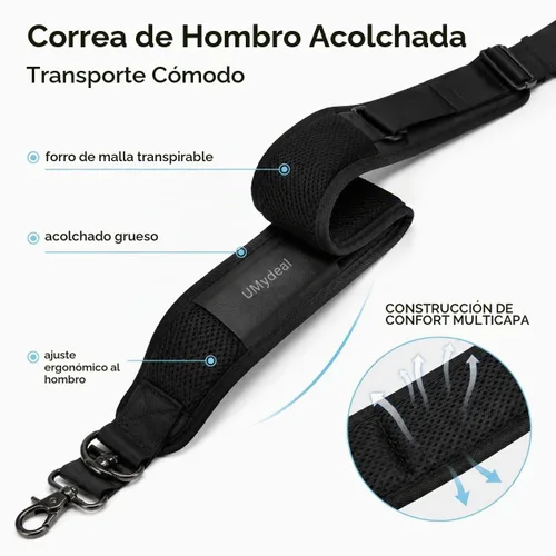 Vista 8 de Mochila bandolera RFID, bandolera de hombro para hombre para viaje de iPad Negro