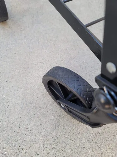 Vista 7 de Carrito de compras plegable Jumbo de alta resistencia, con cesta doble y ruedas giratorias de 360°