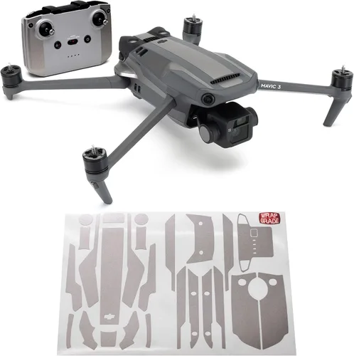 Vista 18 de WRAPGRADE Adhesivos parciales para DJI Mavic 3 / Mavic 3 Classic Accent Color (AIRFORCE SILVER)