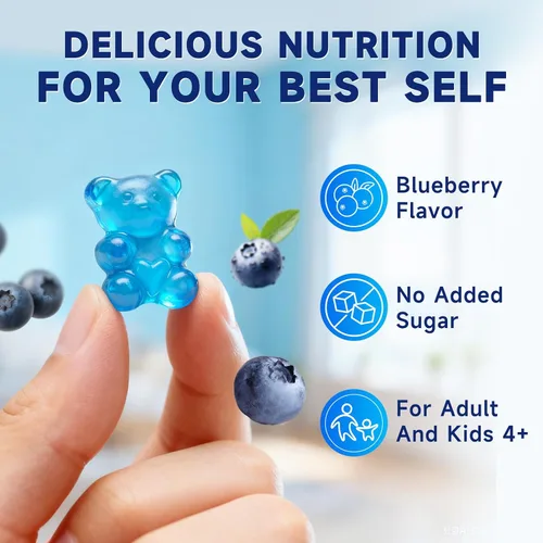 Vista 8 de Gomitas de glicinato de magnesio de 600 mg, suplemento de magnesio y potasio sin azúcar para adultos con L-treonato de magnesio, vitamina D, B6