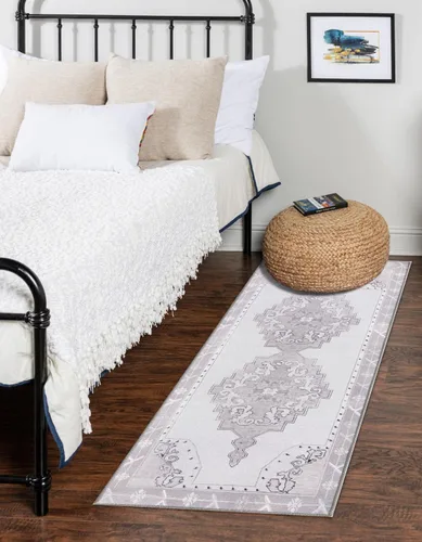 Vista 20 de Unique Loom Timeless Collection - Alfombra de área - Thomas (2' x 3' 1" ovalada, negro y blanco/gris)