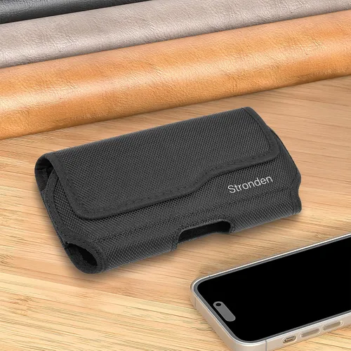 Vista 5 de Funda de cierre magnético para iPhone 17 Pro, 17e, 17, 16 Pro, 16, 16e, 15, 15 Pro, 14, 14 Pro, 13, 13 Pro, 12, 12 Pro, bolsa de nailon de grado