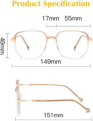 Vista 7 de Lentes de lectura portátiles a la moda para mujer, anti luz azul, cuadrados, con bloqueo de luz azul, portátiles ultraligeros (negro, 0)