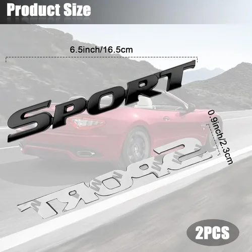 Vista 2 de 2 piezas de calcomanías de maletero de coche 3D de metal deportivo, calcomanías 3D premium personalizadas, pegatina 3D para guardabarros