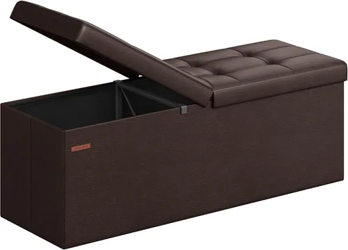 Vista 8 de Songmics Funda de piel sintética plegable – Banco de almacenamiento otomano reposapiés