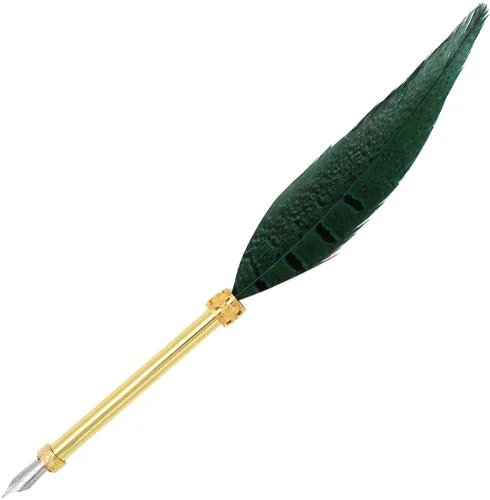 Vista 12 de Gullor Pluma de pluma vintage, pluma de inmersión de plumas naturales con caja de regalo, negro y marrón