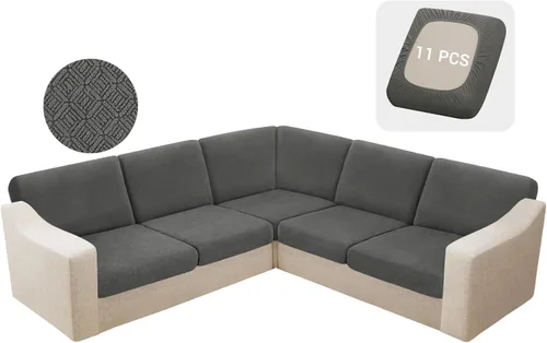 Vista 13 de HDCAXKJ - Fundas impermeables para cojín de sofá modular, fundas elásticas para cojín de sofá de esquina, fundas protectoras de muebles de jacquard
