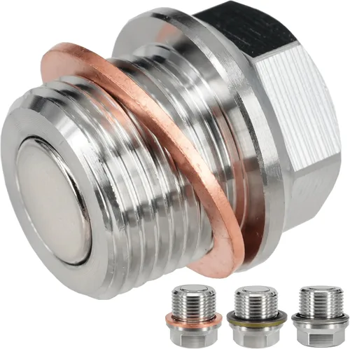 Vista 8 de 1 tapón magnético de drenaje de aceite de motor de acero inoxidable M12x1.25 para Toyota Corolla 4Runner Camry Highlander Prius RAV4 Sienna Tacoma