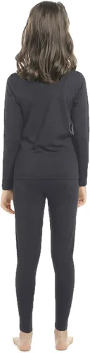 Vista 2 de Conjunto de ropa interior térmica para niñas con tejido polar térmico en parte superior e inferior