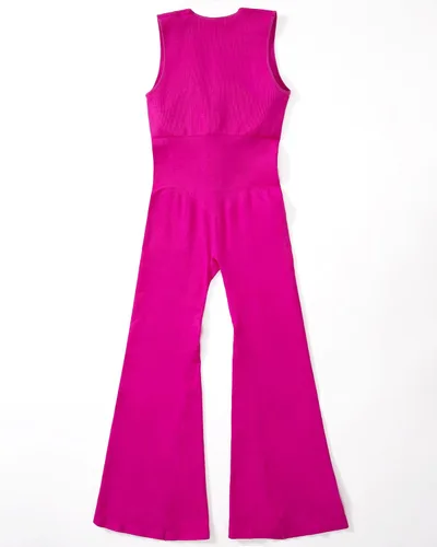 Vista 8 de OMKAGI Mono sin costuras de una pieza para mujer, sin mangas, con cuello cuadrado, bodycon