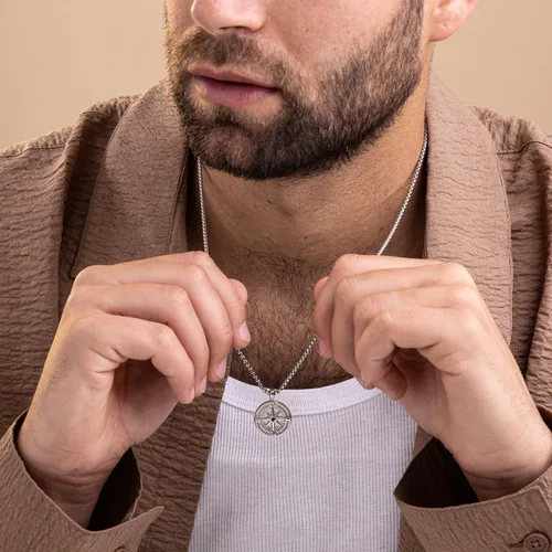 Vista 25 de Galis Collar para hombre, collar de cadena de plata de acero inoxidable de alta calidad para hombres, no se deslustra, cadenas para hombres