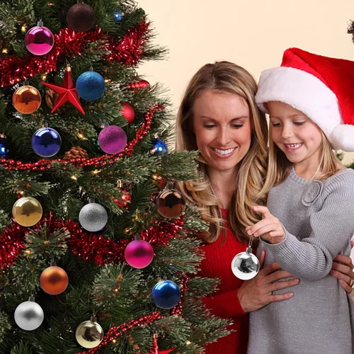 Vista 5 de 24 bolas decorativas de Navidad para árbol de Navidad, adornos de bolas inastillables de Navidad, bolas colgantes de Navidad para decoración