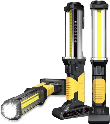 Vista 8 de WARSUN - Luz LED COB recargable, luz magnética para manos libres con gancho, impermeable IPX4 para reparación de garaje, regalos para hombres
