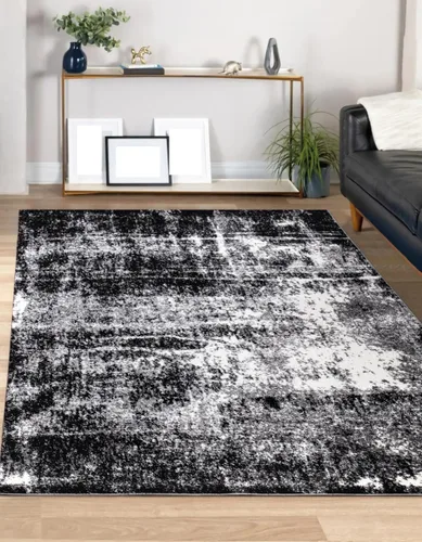 Vista 46 de Keen Home Design Alfombras de Área - 2x3 Que No Se Desprenden, Alfombras Abstractas para Cocina, Sala de Estar, Dormitorio, Comedor, Entrada Negro