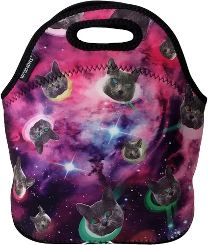 Vista 15 de allydrew Bolsa de almuerzo de neopreno aislada con cremallera para lonchera, plátanos y rayas