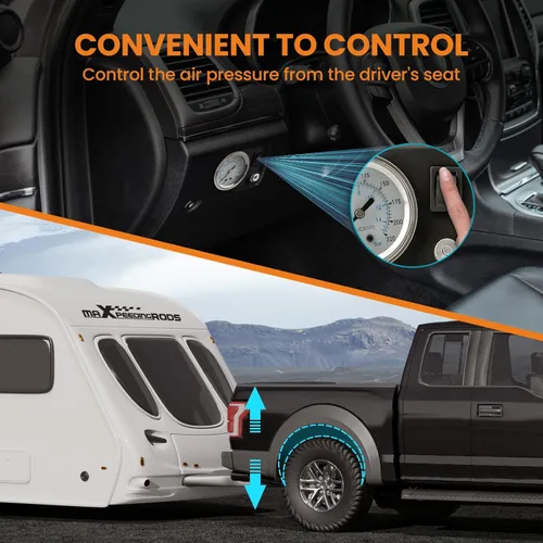 Vista 2 de maXpeedingrods Kit de bolsas de suspensión de aire traseras de 5000 libras y kit de compresor de aire a bordo para Dodge Ram 1500 4WD 2019-2025