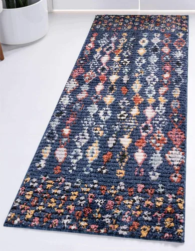 Vista 15 de Unique Loom Morocco Collection Abstract Tribal, alfombra bohemia (2 pies 2 pulgadas x 3 pies 0 rectangular, multi/azul)