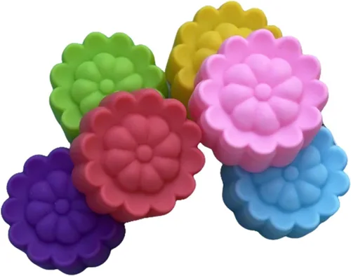 Vista 32 de 36 PCS Moldes para Hornear en Forma de Flor de Silicona Grado Alimenticio Antiadherente Mini Bandejas para Cupcakes, Pudines, Chocolates