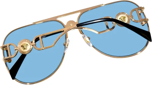 Vista 6 de Versace 2255 10021 Gafas de Sol DoradoNegroAzul Claro Pilot 2.480 in, Oro azul claro.