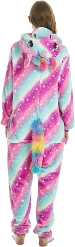Vista 6 de Nousion Licorne Unisex Adult Onesies Pajamas, Cosplay Christmas Sleepwear Onesies Outfit