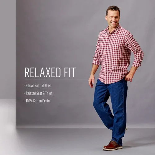 Vista 8 de Wrangler Authentics Jeans clásicos para hombre, corte holgado, con 5bolsillos, de algodón
