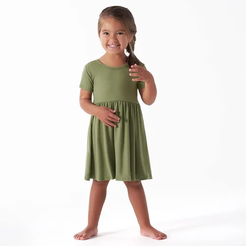 Vista 2 de Gerber Vestido de manga corta con viscosa hecho con eucalipto para bebé y niña pequeña