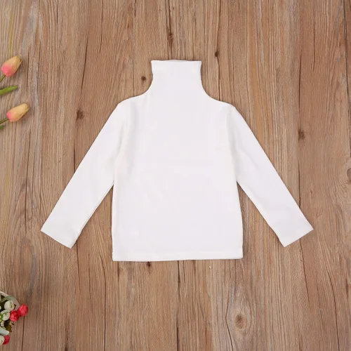 Vista 2 de Blusa básica de cuello alto para bebés y niñas pequeñas, de 1 a 5 años