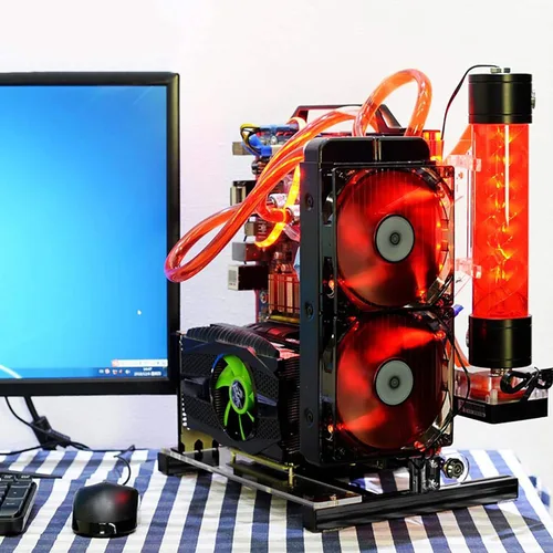 Vista 6 de Soporte de chasis para placa base de computadora, juego de chasis de placa base, personalidad creativa ATX/M-ATX/ITX Soporte de chasis de marco al