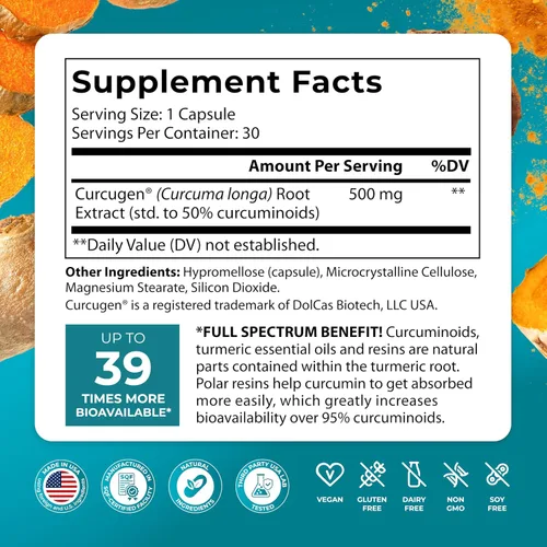 Vista 2 de PUREHEALTH RESEARCH Extracto de curcumina, suplemento de cúrcuma de alta absorción para apoyo inmunológico, articular y muscular, para la salud