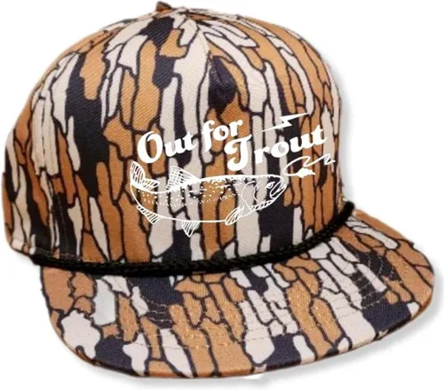 Vista 33 de ThatsRad Out for Trout Camionero Camuflaje Sombrero Visera Cuerda Snapback Camo Pesca Mosca