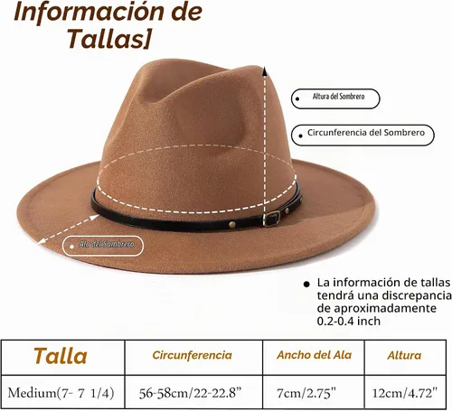 Vista 5 de Lisianthus Paquete de 2 Sombreros Fedora Clásicos de Ala Ancha con Hebilla de Cinturón para Hombre y Mujer Conjunto 1