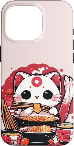 Vista 20 de iPhone 16 Japanese Cat Eating Ramen Cute Kawaii Cat Case