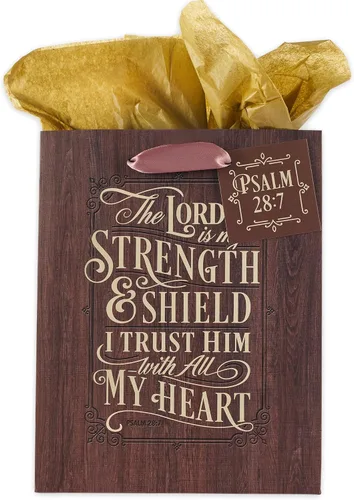 Vista 37 de Christian Art Gifts Bolsa de Regalo Retrato con Etiqueta y Juego de Papel de Seda para Mujeres: Quédate Quieta y Conoce - Salmo 46:10 Versículo