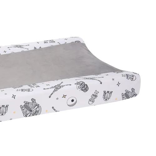 Vista 2 de Lambs & Ivy Star Wars Millennium Falcon - Funda para cambiador, color blanco y gris