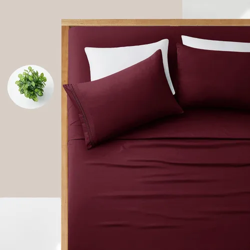 Vista 42 de Manyshofu Juego de sábanas de tamaño individual con bolsillos extra profundos, sábanas y fundas de almohada de 1800 hilos de lujo para hotel, juego