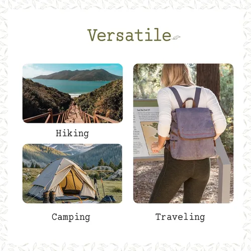 Vista 2 de TSD Brand Atona - Mochila de lona, Azul mezclilla, Tamaño único
