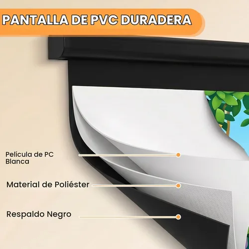 Vista 2 de YODOLLA Pantalla de proyector Motorizada Auto Pull Down Pantallas (150 '' 16:9 Negro)