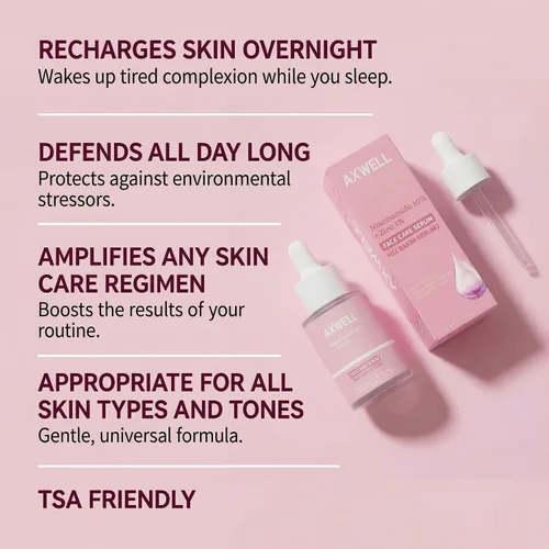 Vista 6 de Axwell Suero de niacinamida 10% + zinc 1% - Minimizador de poros y cuidado de manchas Suero facial - Control de aceite, se dirige a las manchas