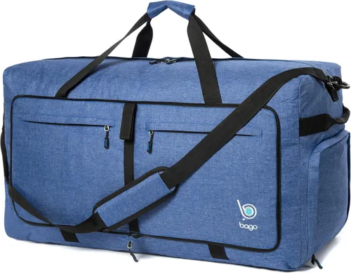 Vista 19 de Bago Travel Duffle Bag for Women & Men. Medium Duffel Bag for Traveling Todo negro